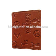 Promotional gift customized embossed logo genuine leather wallet
